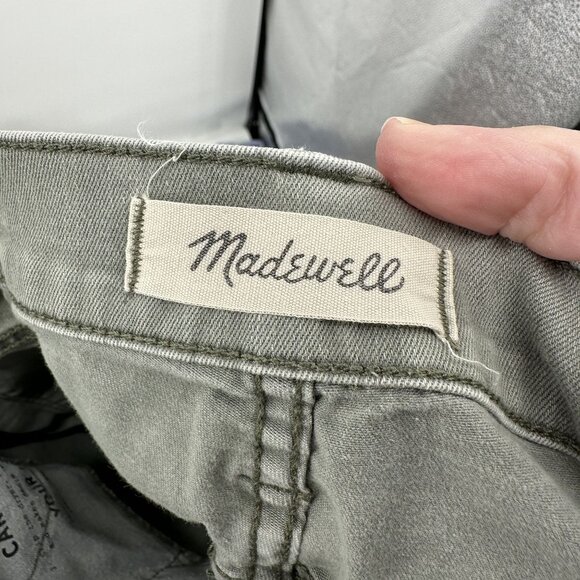 Madewell 9" High Rise Skinny Jean Size 26 Button Fly Garment Dyed Dried Olive - Picture 3 of 8